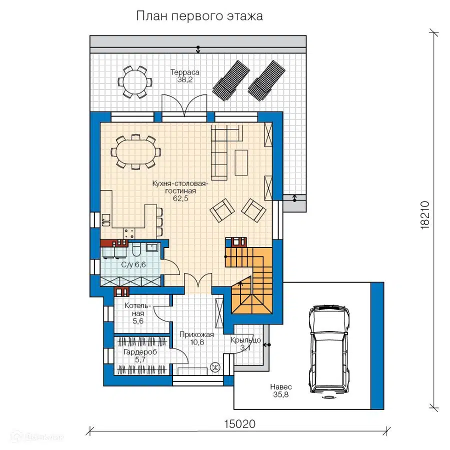 Планировка 1 этажа