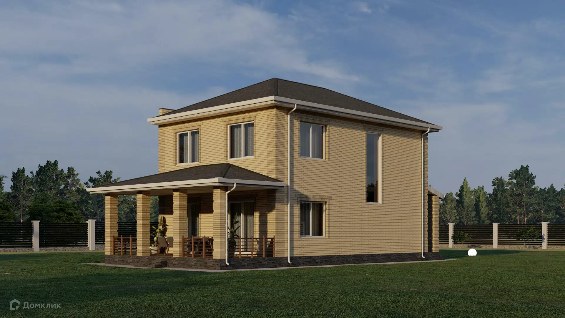 Проект дома «Дюна» компании ИП Ветринский Андрей Александрович из материала Газобетонные блоки площадью 215.4м² под ключ за 6300000₽ в Донецке | 2 этажа, 4 спальни, 2 санузла – Домклик