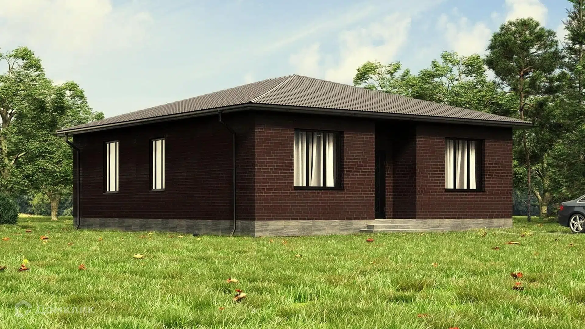 Проект дома «Одноэтажный жилой дом 99 квм» компании Строительная Компания «Алмистрой» из материала Газосиликатные блоки площадью 99м² под ключ за 4950000₽ в Донецке | 1 этаж, 3 спальни, 1 санузел – Домклик