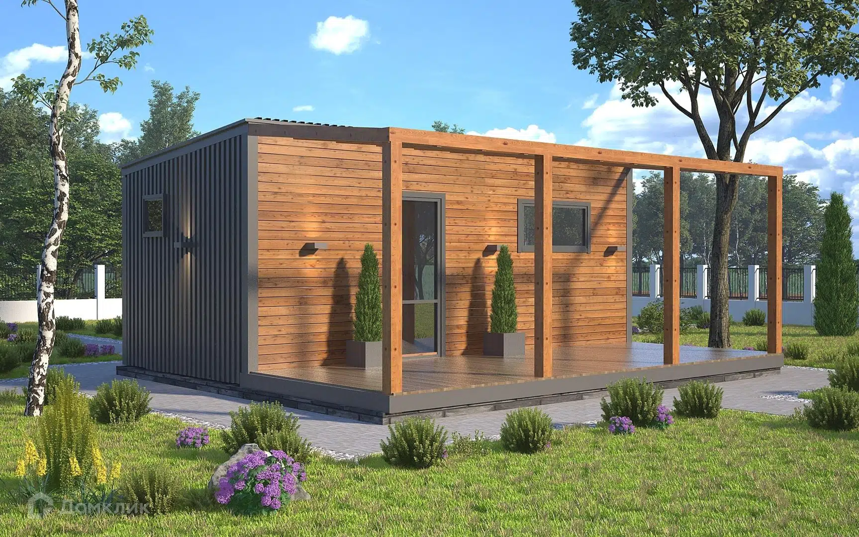 Проект дома «Нордвик-14» компании Теплодина из материала Модульный дом площадью 13.2м² под ключ за 620000₽ в Донецке | 1 этаж, 1 спальня, 1 санузел – Домклик