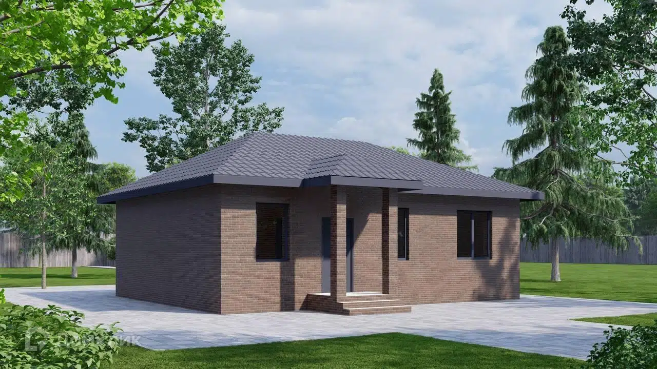 Проект дома «С999-13» компании Строитель 999 из материала Керамические блоки площадью 79.94м² под ключ за 5750000₽ в Донецке | 1 этаж, 3 спальни, 1 санузел – Домклик