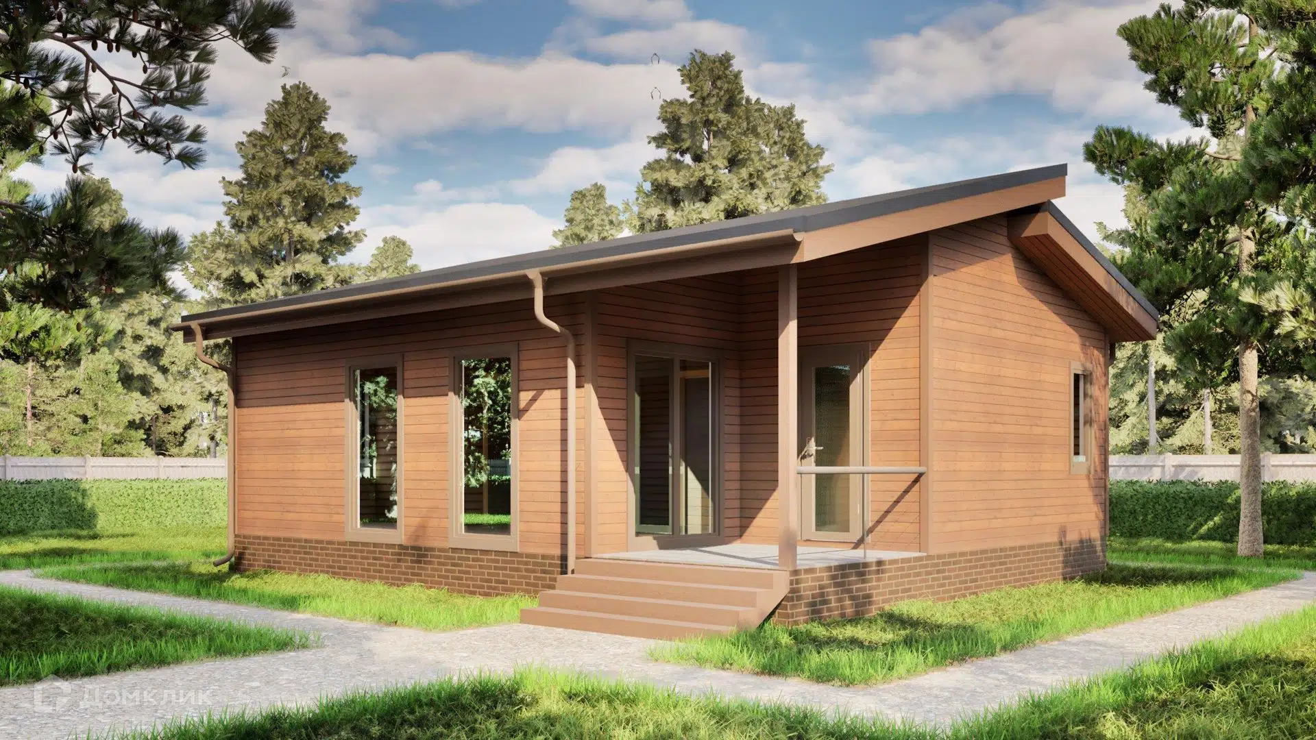 Проект дома «КДП-63» компании Красивые Дома Приморья из материала Каркасный дом площадью 63м² под ключ за 5565000₽ в Донецке | 1 этаж, 2 спальни, 1 санузел – Домклик