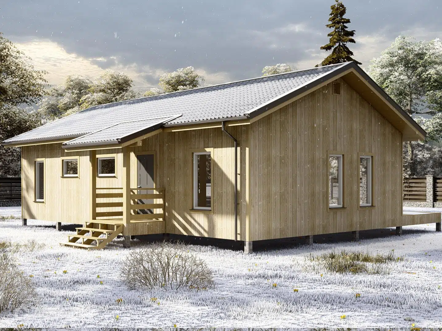 Проект дома «Стокгольм 2» компании ООО «СТРОЙ-КОМФОРТ» из материала Каркасный дом площадью 112.4м² под ключ за 4777000₽ в Донецке | 1 этаж, 3 спальни, 1 санузел – Домклик