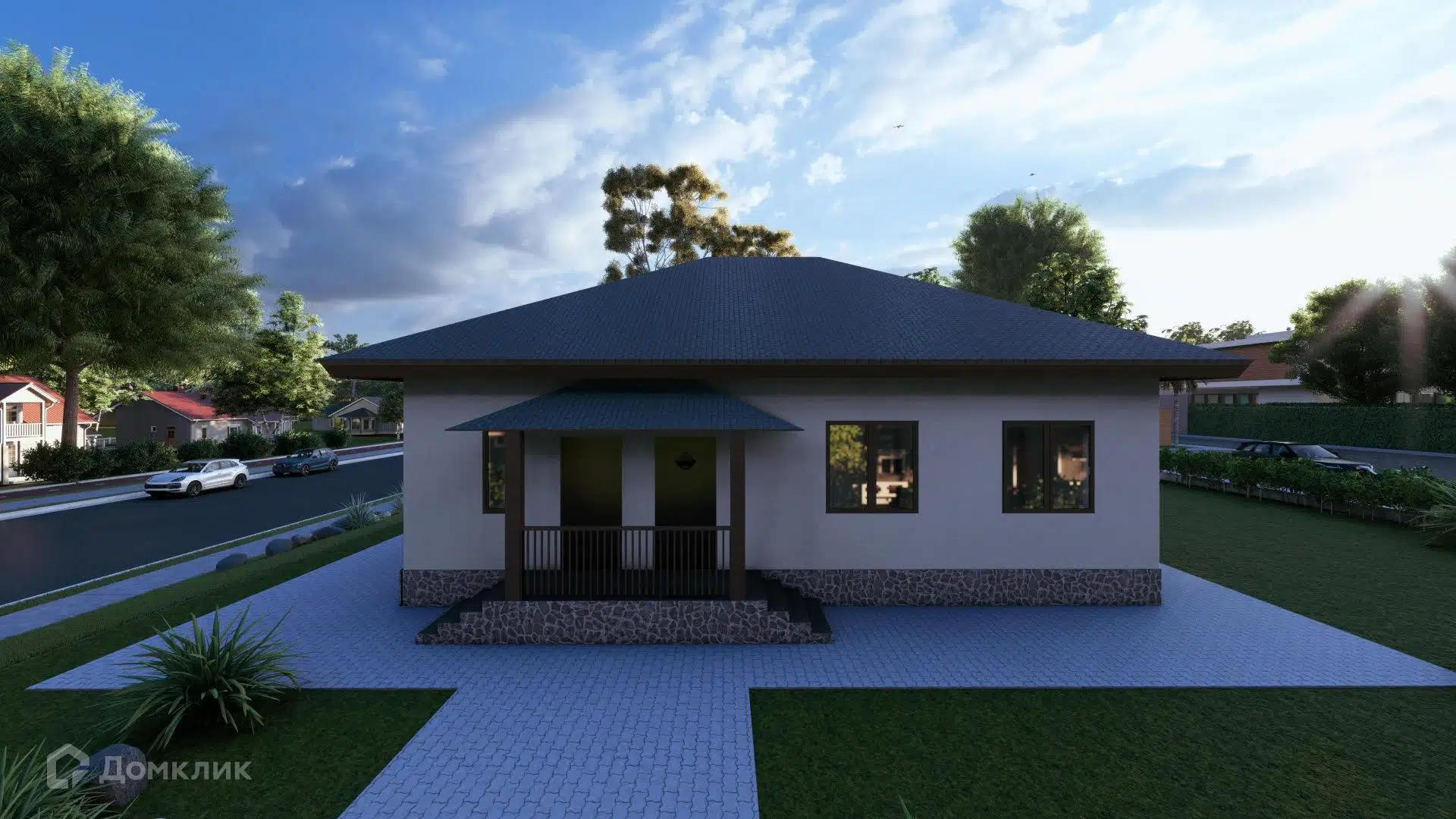 Проект дома «Завидный-2» компании ООО СЗ «АЛЬФАСТРОЙ ИЖС» из материала Газобетонные блоки площадью 108м² под ключ за 7510000₽ в Донецке | 1 этаж, 3 спальни, 2 санузла – Домклик