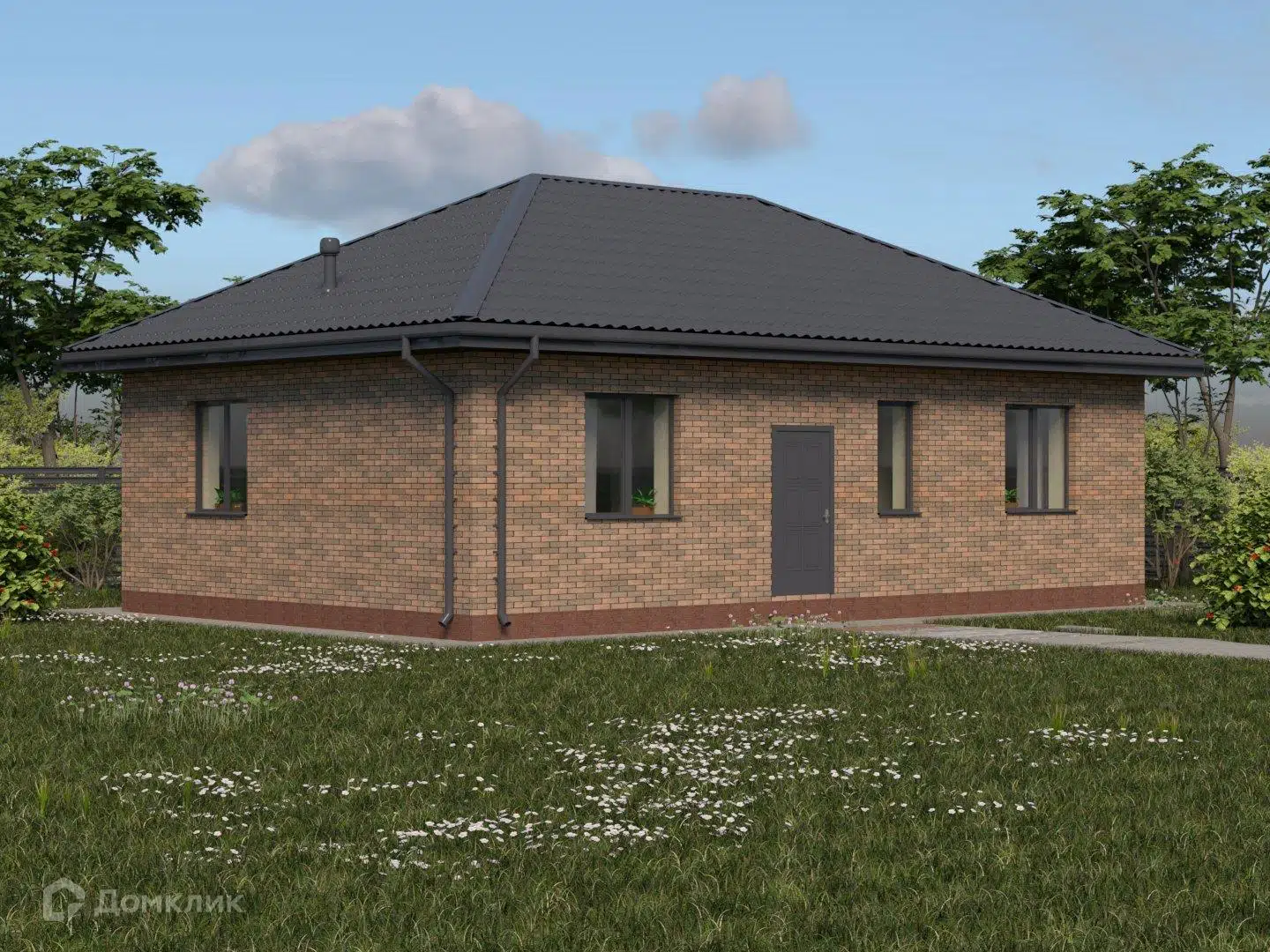 Проект дома «КС-13» компании КомфортСтрой64 из материала Керамические блоки площадью 75.3м² под ключ за 7630000₽ в Донецке | 1 этаж, 3 спальни, 1 санузел – Домклик