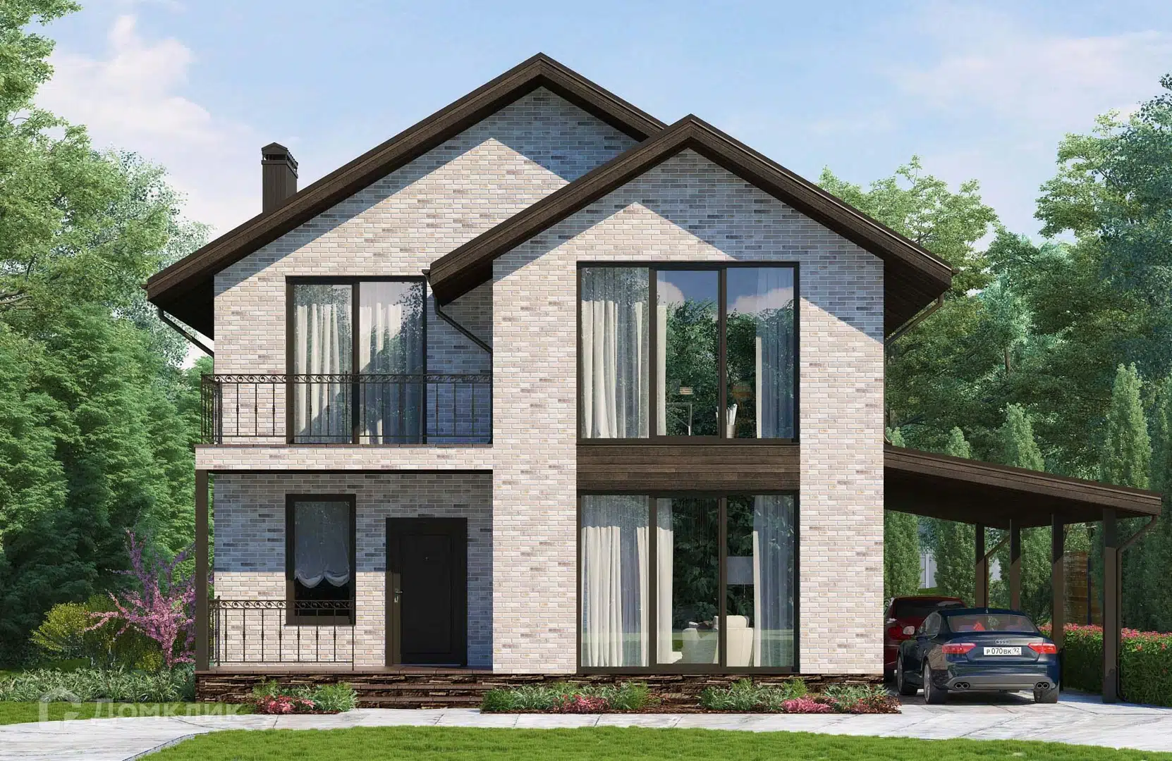 Проект дома «Проект №92» компании Новация из материала Керамические блоки площадью 160м² под ключ за 8800000₽ в Донецке | 2 этажа, 4 спальни, 2 санузла – Домклик