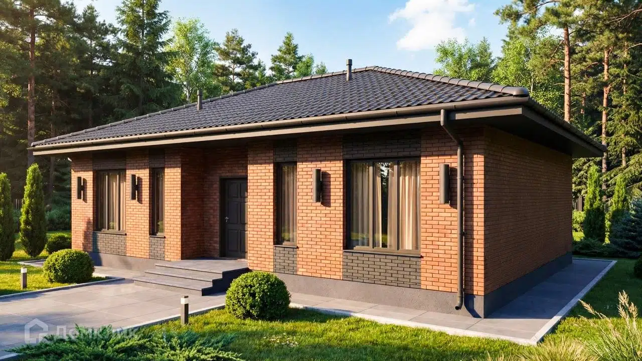 Проект дома «Приморский» компании CвойДом-КРД.РФ из материала Газобетонные блоки площадью 91м² под ключ за 5800000₽ в Луганске | 1 этаж, 3 спальни, 2 санузла – Домклик