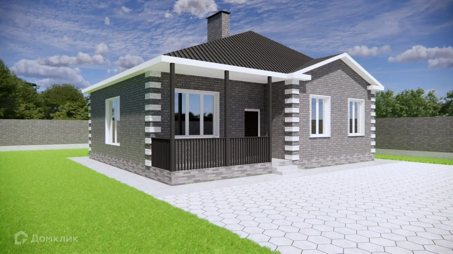 Проект дома «Долина Тишины» компании СК ДОМ+ из материала Газобетонные блоки площадью 78м² под ключ за 4990000₽ в Донецке | 1 этаж, 3 спальни, 1 санузел – Домклик