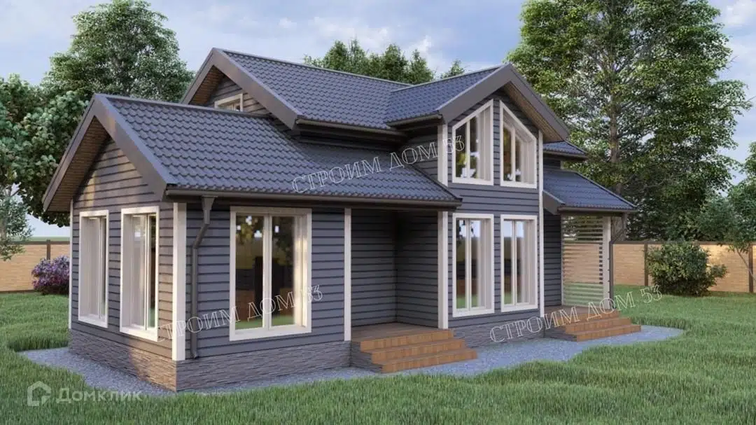 Проект дома «Двухэтажный каркасный дом 12,5х7,5м КД-27» компании СК Строим Дом 53 из материала Каркасный дом площадью 112.95м² под ключ за 4742000₽ в Донецке | 2 этажа, 3 спальни, 2 санузла – Домклик