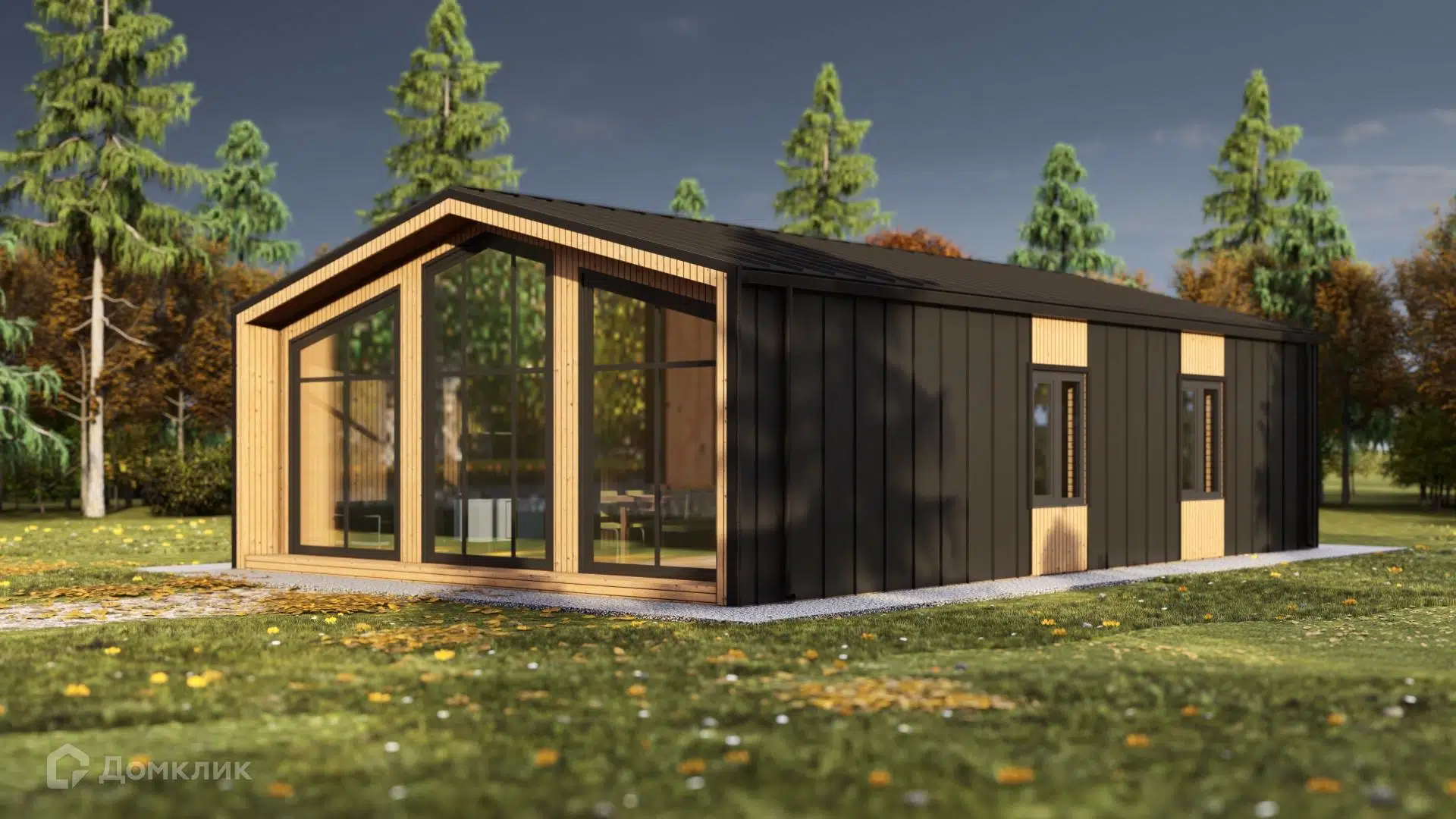 Проект дома «Барнхаус 84» компании NORTH HOUSE из материала Каркасный дом площадью 84м² под ключ за 6950000₽ в Донецке | 1 этаж, 3 спальни, 2 санузла – Домклик