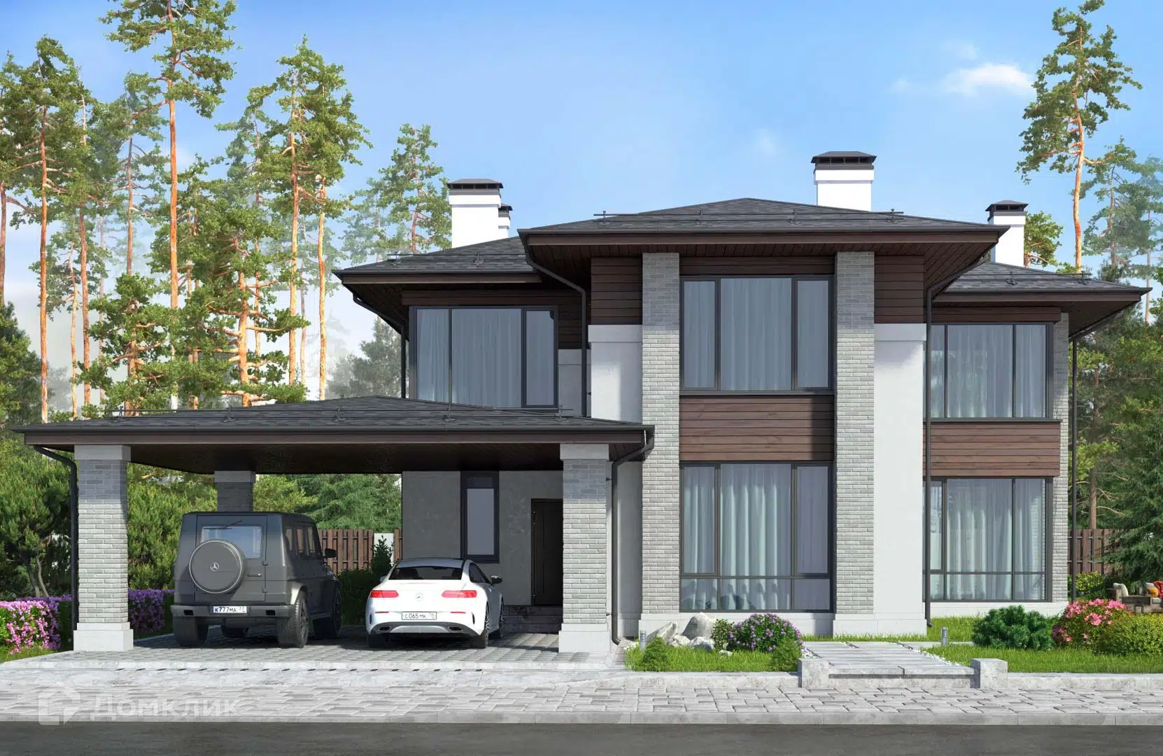 Проект дома «Проект №241» компании Новация из материала Газобетонные блоки площадью 260м² под ключ за 14313750₽ в Донецке | 2 этажа, 4 спальни, 3 санузла – Домклик