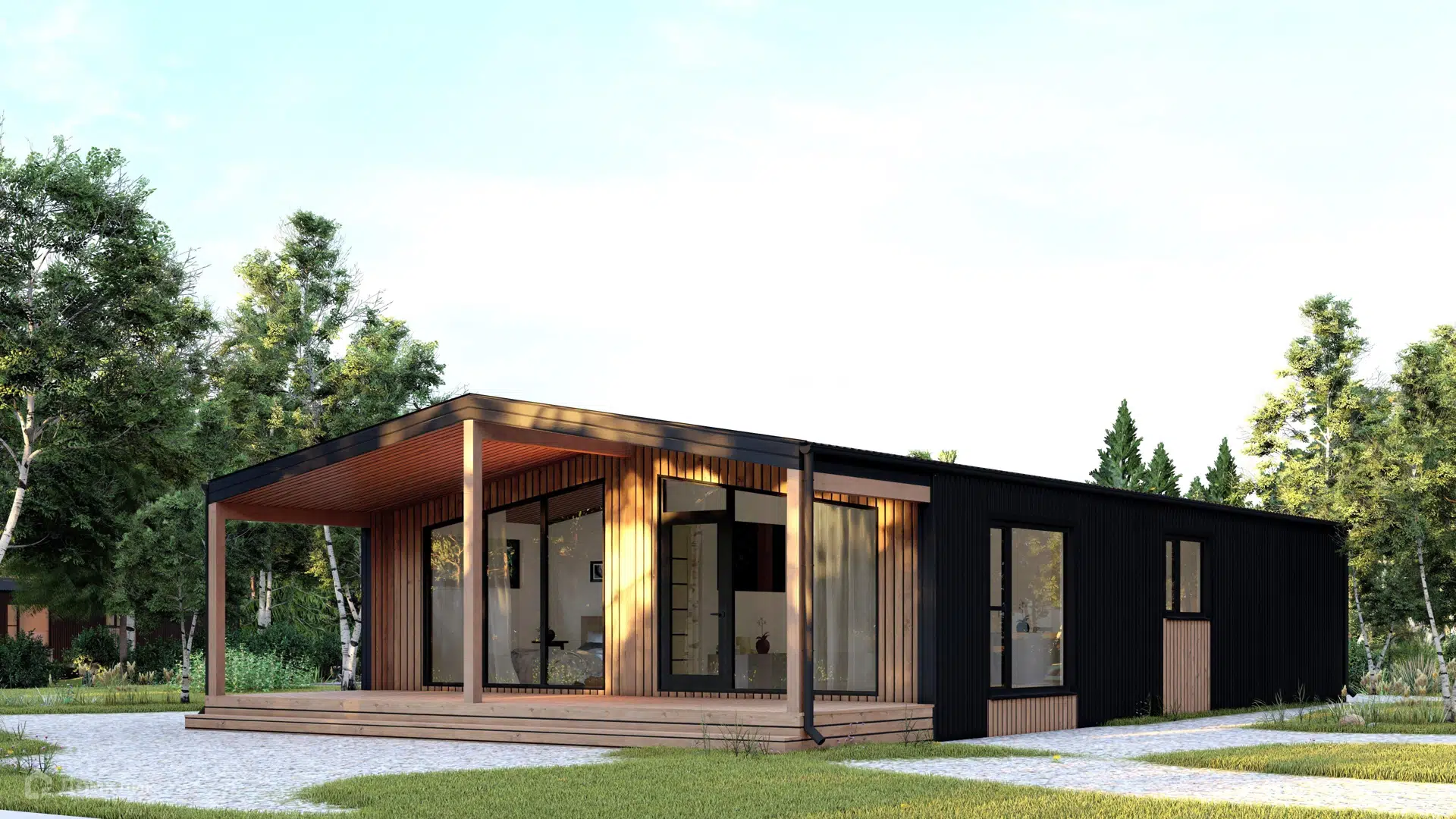 Проект дома «Барнхаус 131» компании Авангард Строй из материала Панельно-каркасная технология площадью 131м² под ключ за 4876000₽ в Донецке | 1 этаж, 3 спальни, 2 санузла – Домклик