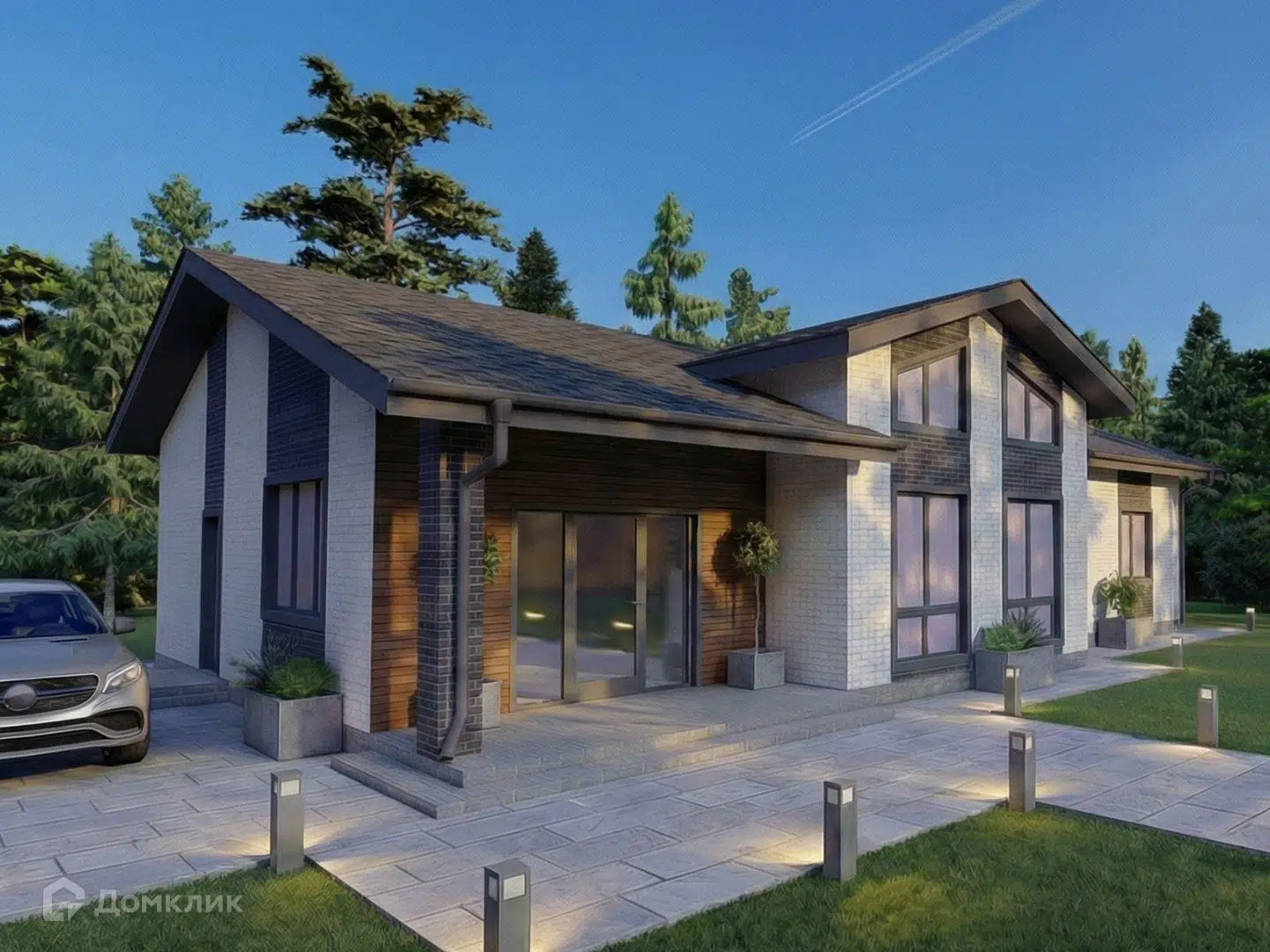 Проект дома «Дом "Монблан"» компании ООО СК Добрострой из материала Газобетонные блоки площадью 135.95м² под ключ за 7450000₽ в Донецке | 1 этаж, 3 спальни, 2 санузла – Домклик
