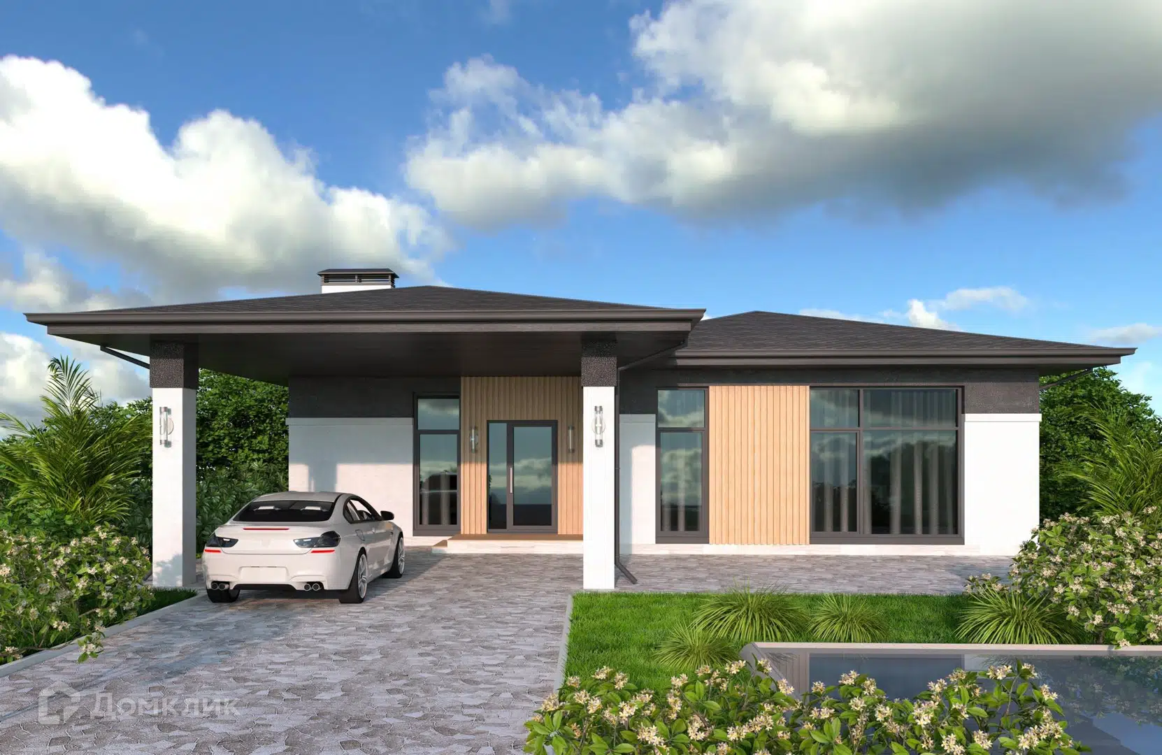 Проект дома «Проект №433» компании Новация из материала Газобетонные блоки площадью 172м² под ключ за 9900000₽ в Донецке | 1 этаж, 4 спальни, 2 санузла – Домклик