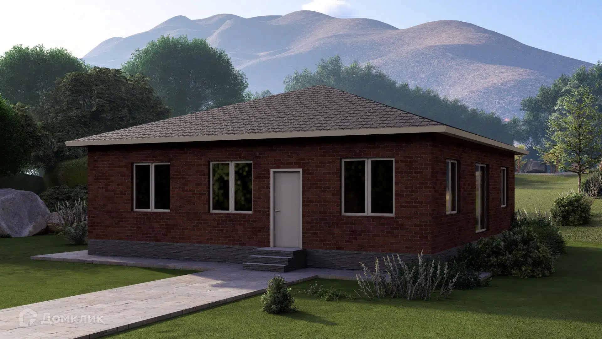 Проект дома «Герань» компании ИП Ветринский Андрей Александрович из материала Газобетонные блоки площадью 130м² под ключ за 5500000₽ в Донецке | 1 этаж, 4 спальни, 2 санузла – Домклик