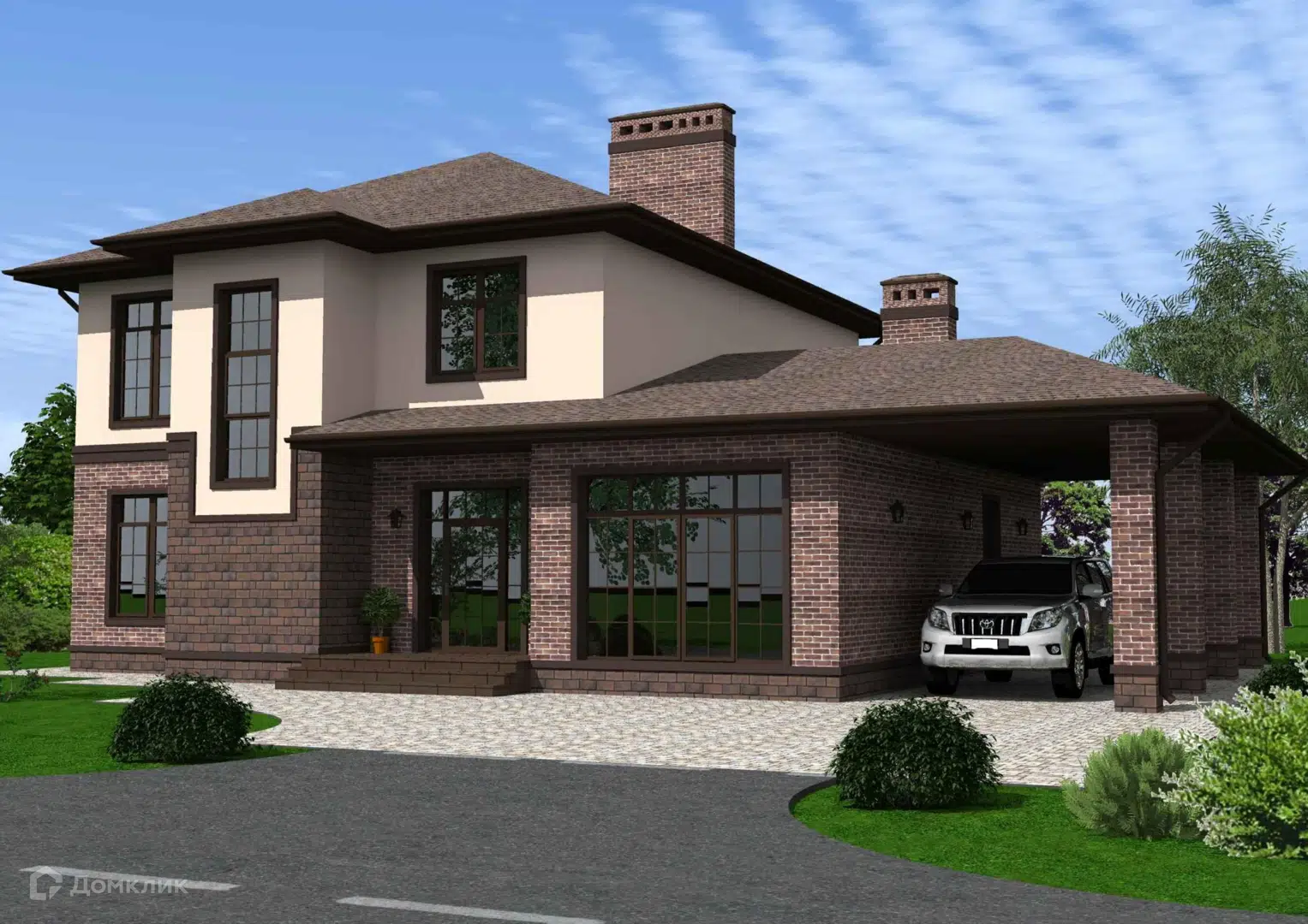Проект дома «Портофино» компании ФАБРИКА ПРОЕКТОВ из материала Кирпич площадью 312м² под ключ за 15300000₽ в Донецке | 2 этажа, 4 спальни, 3 санузла – Домклик