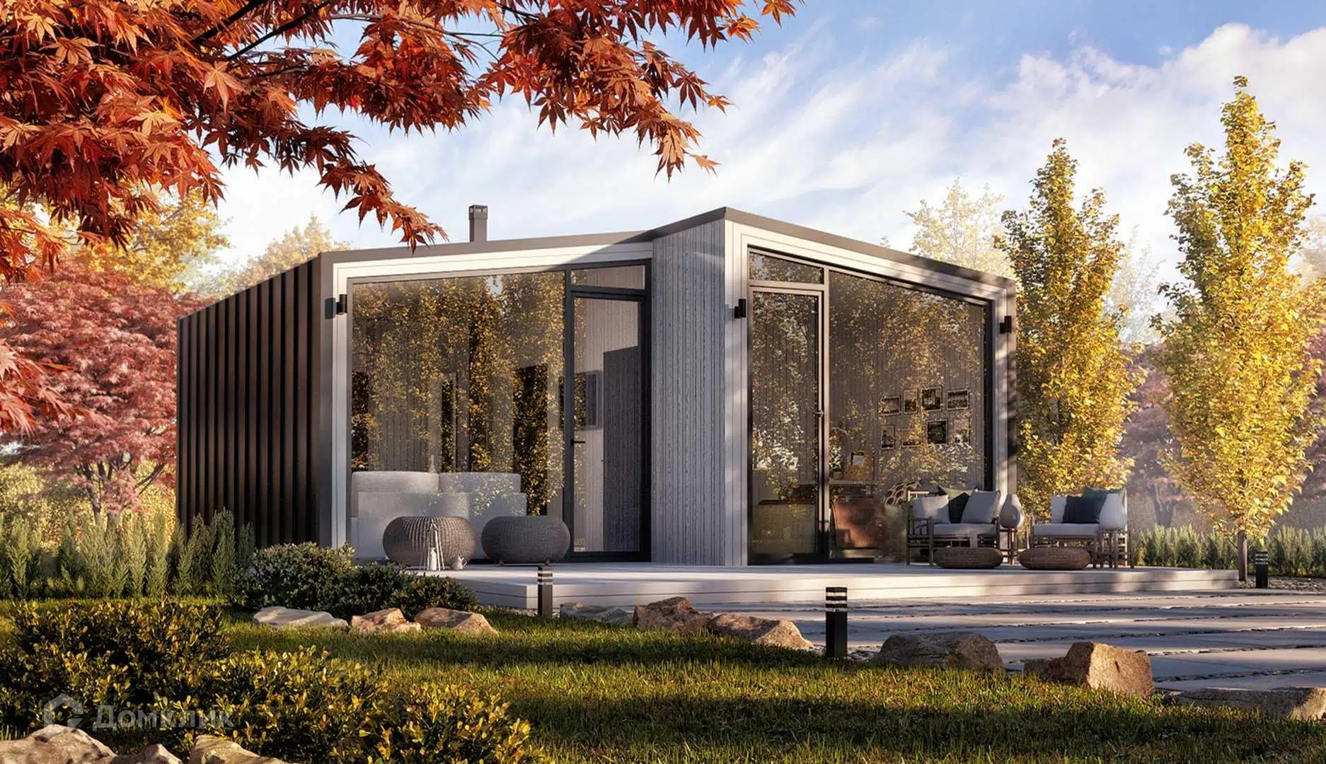 Проект дома «СИП С48» компании ЙОЛО ХАУС из материала SIP-панели площадью 48м² под ключ за 2400000₽ в Луганске | 1 этаж, 2 спальни, 1 санузел – Домклик