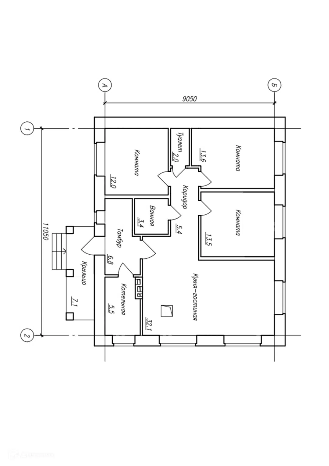 Планировка 1 этажа