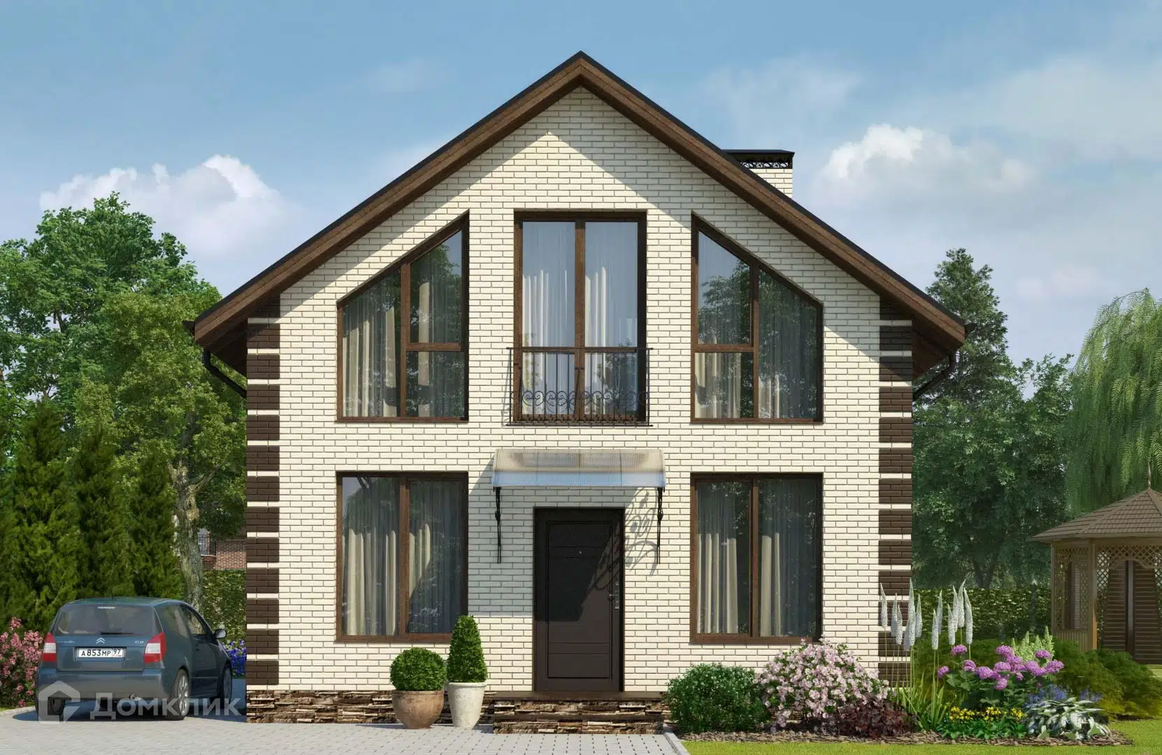 Проект дома «Проект №105» компании СПЕЦ ЗАСТРОЙЩИК из материала Газобетонные блоки площадью 106м² под ключ за 6450000₽ в Донецке | 2 этажа, 4 спальни, 2 санузла – Домклик