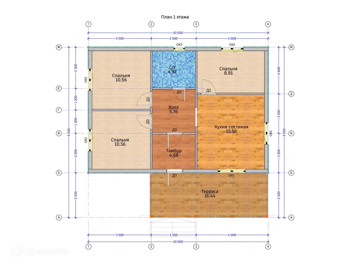 Планировка 1 этажа