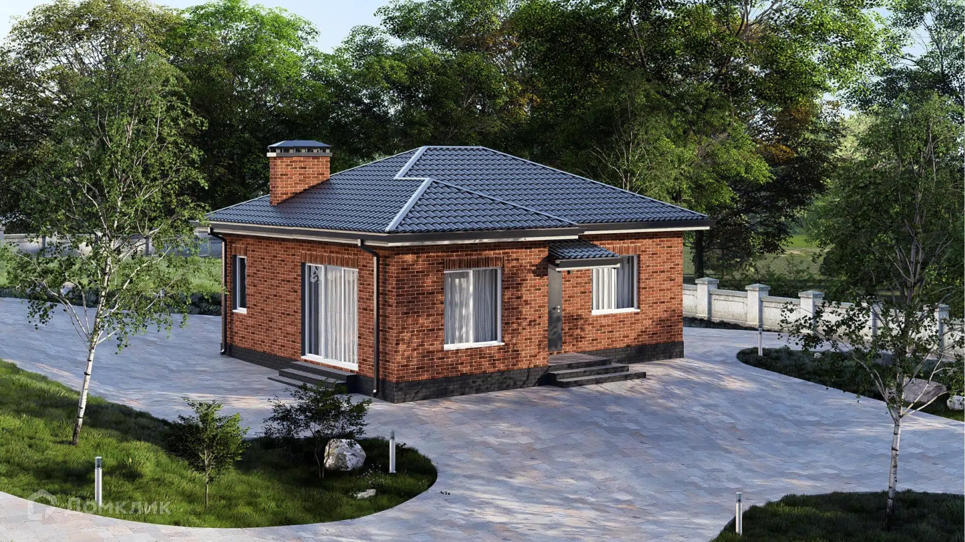 Проект дома «Юниор» компании ИП Ветринская Елена Александровна из материала Газобетонные блоки площадью 80м² под ключ за 3716154₽ в Донецке | 1 этаж, 2 спальни, 1 санузел – Домклик