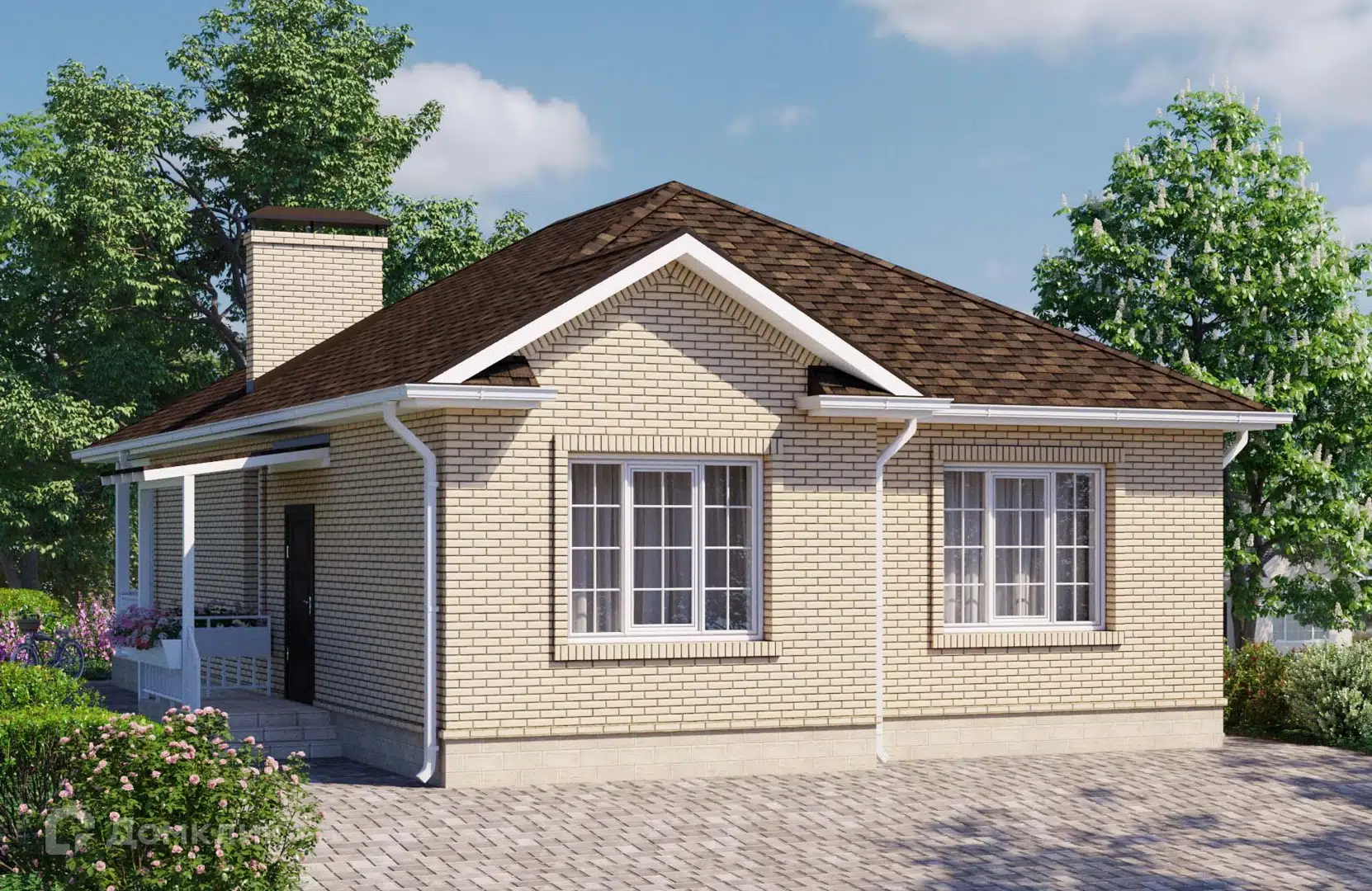 Проект дома «Nova-173» компании СК «Новация»- Анапа - Геленджик - Новороссийск из материала Керамзитобетонные блоки площадью 85м² под ключ за 4750000₽ в Донецке | 1 этаж, 2 спальни, 2 санузла – Домклик