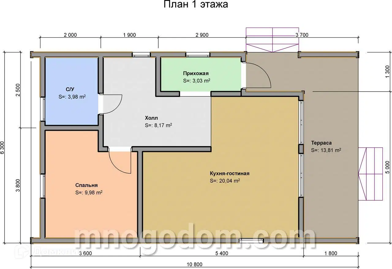 Планировка 1 этажа