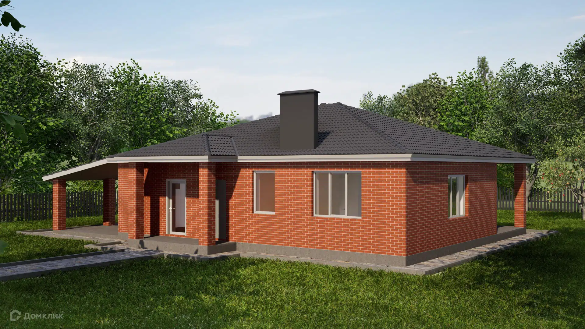 Проект дома «Проект - 42356» компании ИП Петрова В.В. из материала Кирпич площадью 171м² под ключ за 7100000₽ в Донецке | 1 этаж, 4 спальни, 2 санузла – Домклик