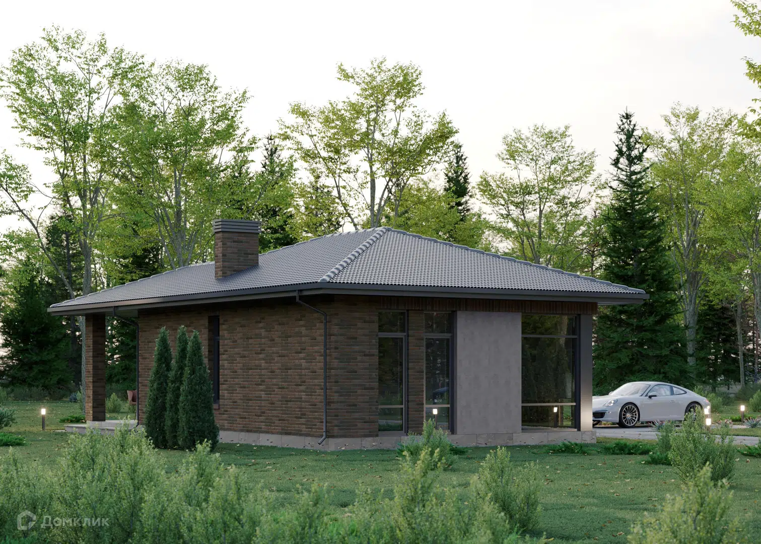 Проект дома «Мастер-72» компании СК «Автор Комфорта» из материала Газосиликатные блоки площадью 72.6м² под ключ за 3993000₽ в Донецке | 1 этаж, 2 спальни, 1 санузел – Домклик