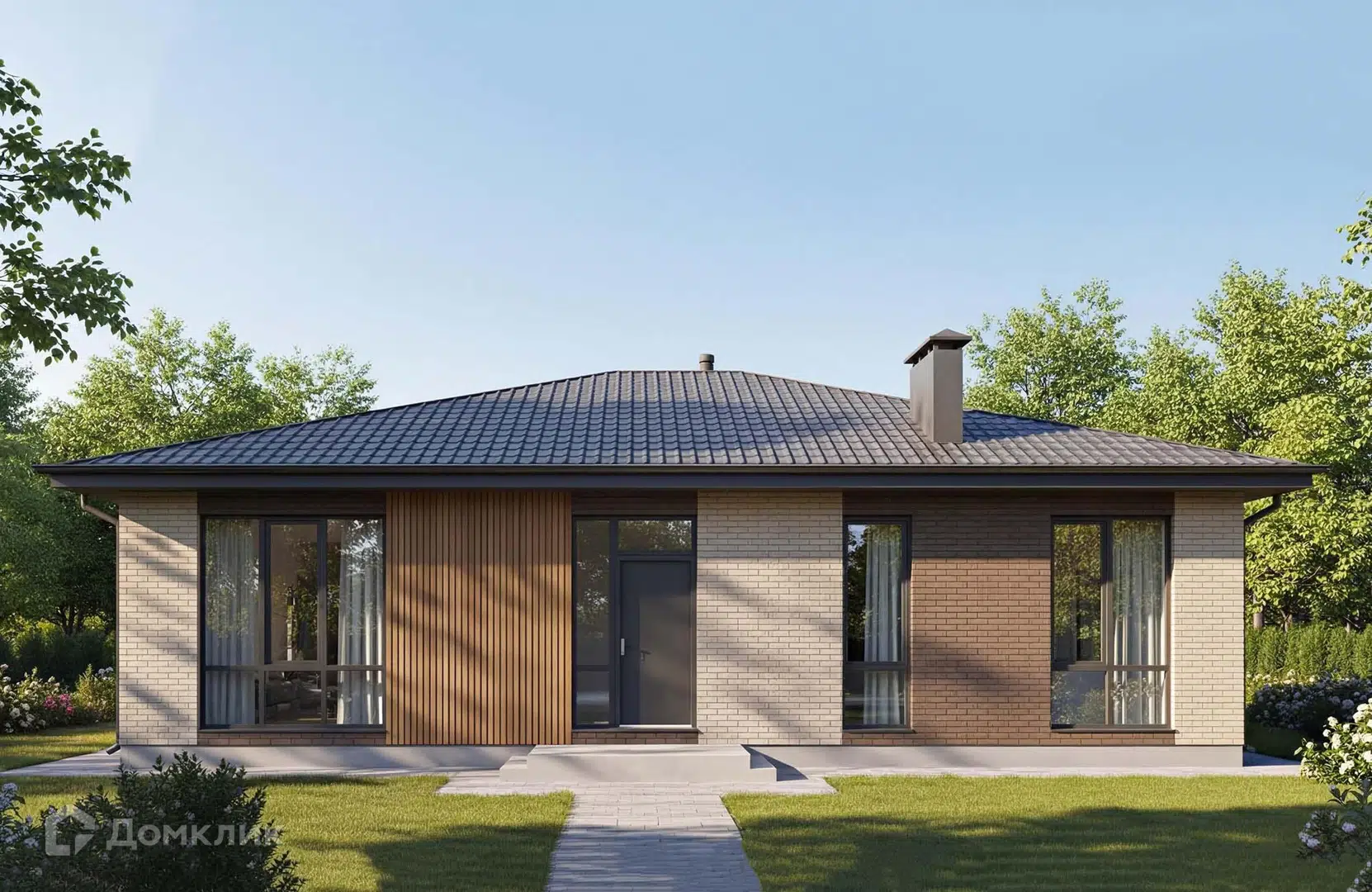 Проект дома «Проект №363-2» компании Новация из материала Керамические блоки площадью 131м² под ключ за 8648000₽ в Донецке | 1 этаж, 3 спальни, 2 санузла – Домклик