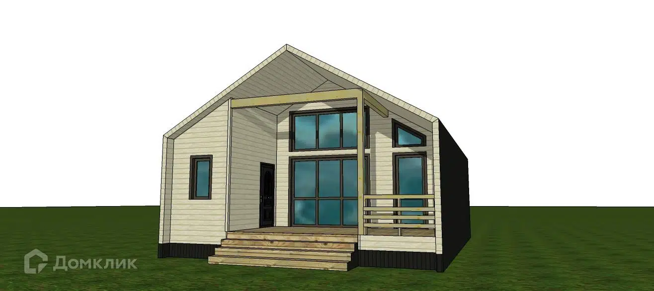 Проект дома «ССК Барн 77 О» компании ССК-ДОМ из материала Каркасный дом площадью 77.1м² под ключ за 3860000₽ в Донецке | 1 этаж, 2 спальни, 1 санузел – Домклик