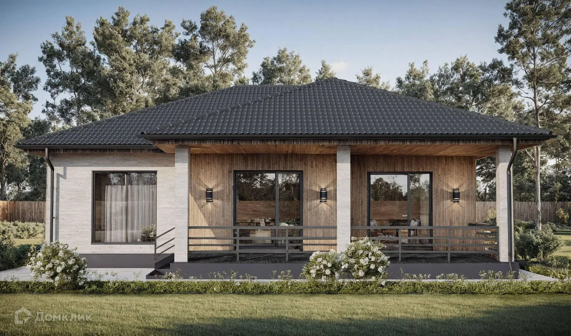 Проект дома «GRADE-1» компании TAN HOUSE из материала Газобетонные блоки площадью 122м² под ключ за 8420000₽ в Луганске | 1 этаж, 3 спальни, 1 санузел – Домклик