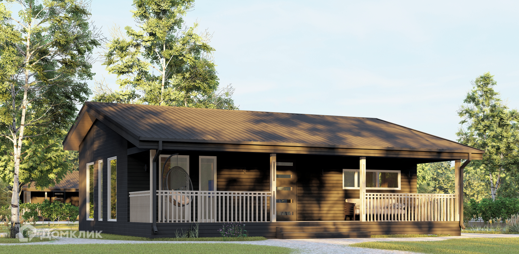 Проект дома «Норвегия 89» компании Авангард Строй из материала Панельно-каркасная технология площадью 89м² под ключ за 3641000₽ в Донецке | 1 этаж, 2 спальни, 1 санузел – Домклик