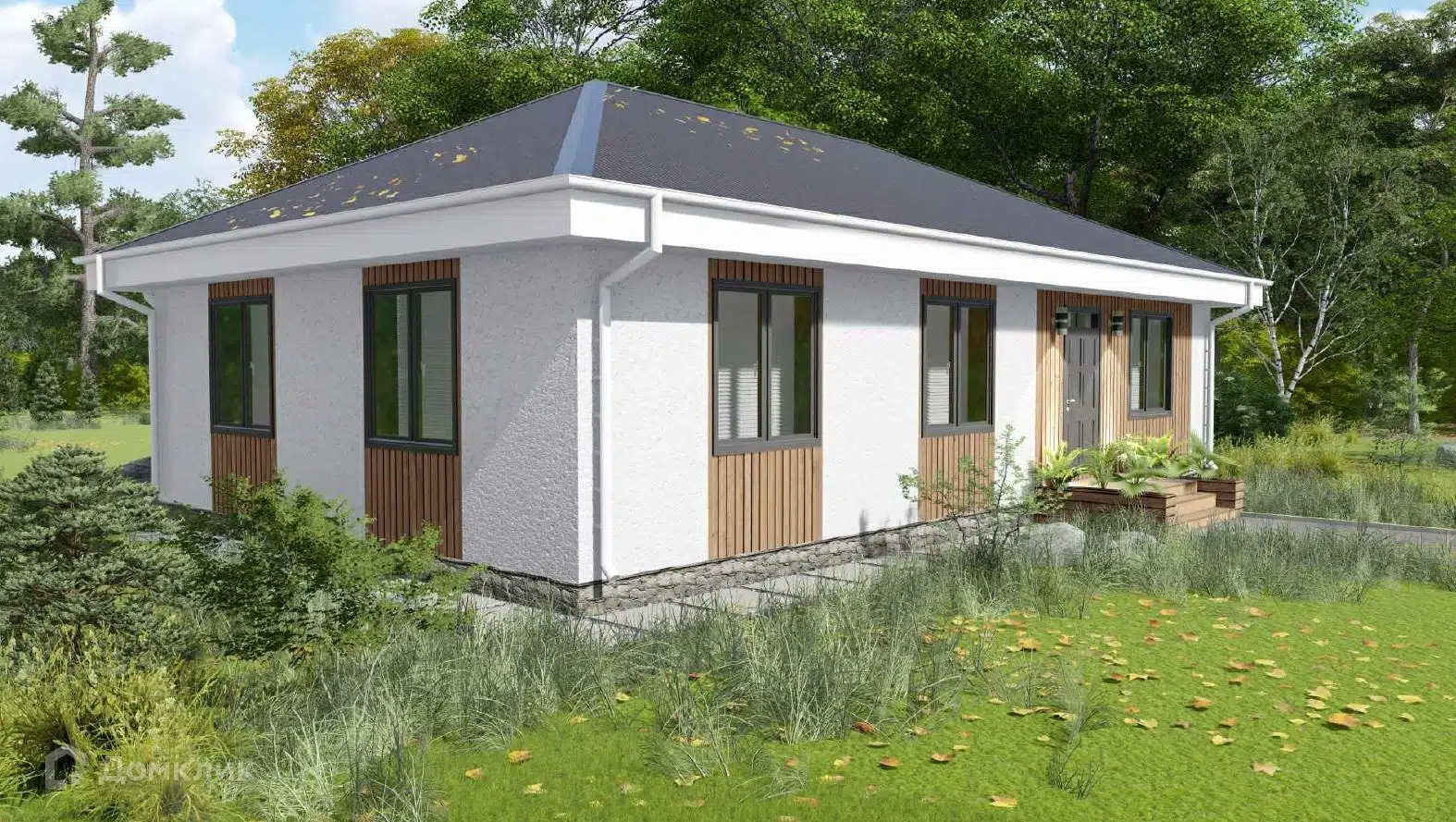 Проект дома «ND-TP 3» компании ТСК Новый Дом из материала Газобетонные блоки площадью 87.3м² под ключ за 4796000₽ в Донецке | 1 этаж, 3 спальни, 2 санузла – Домклик