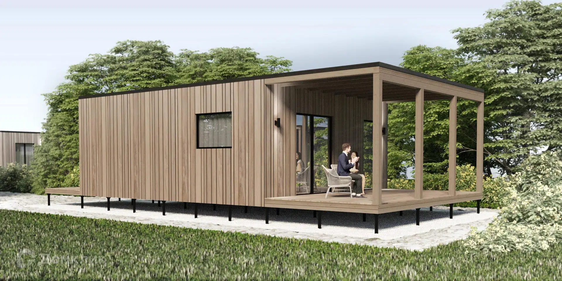 Проект дома «Модульный дом 3-М» компании SPmodul из материала Модульный дом площадью 63.8м² под ключ за 3655000₽ в Донецке | 1 этаж, 1 спальня, 1 санузел – Домклик