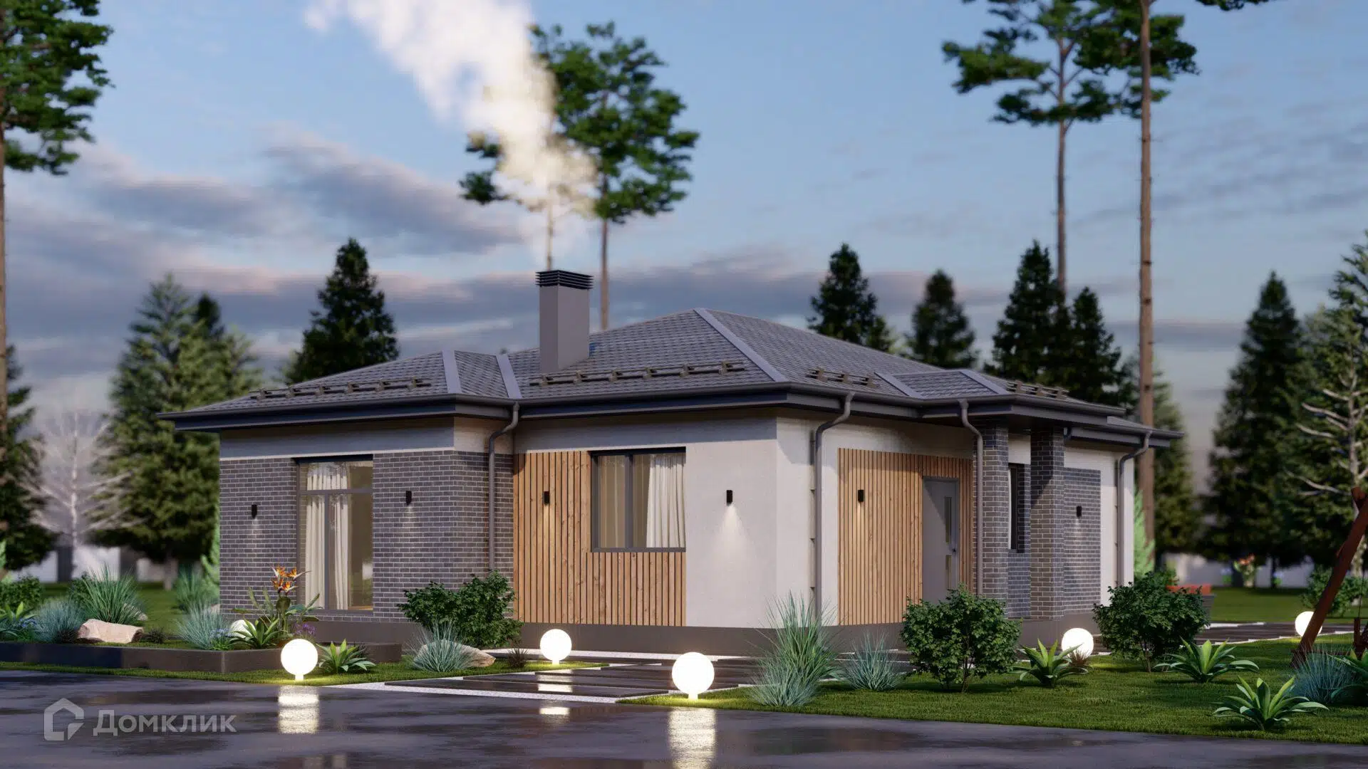 Проект дома «КП-101» компании Каркас Поволжья из материала Керамические блоки площадью 101м² под ключ за 6565000₽ в Донецке | 1 этаж, 3 спальни, 1 санузел – Домклик