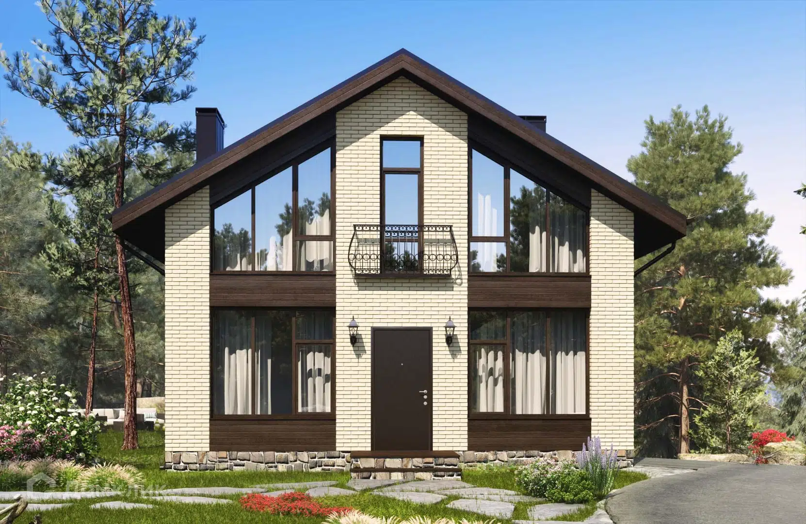 Проект дома «Проект №103» компании СПЕЦ ЗАСТРОЙЩИК из материала Газобетонные блоки площадью 112м² под ключ за 6700000₽ в Донецке | 2 этажа, 4 спальни, 2 санузла – Домклик