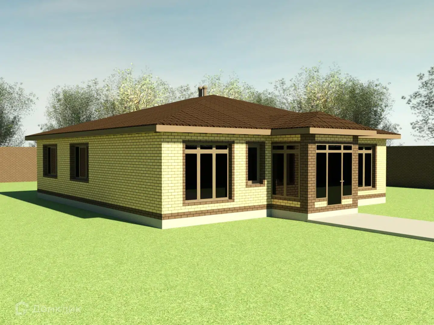 Проект дома «Анапа» компании Надежные дома из материала Газосиликатные блоки площадью 144.6м² под ключ за 7190000₽ в Донецке | 1 этаж, 4 спальни, 3 санузла – Домклик