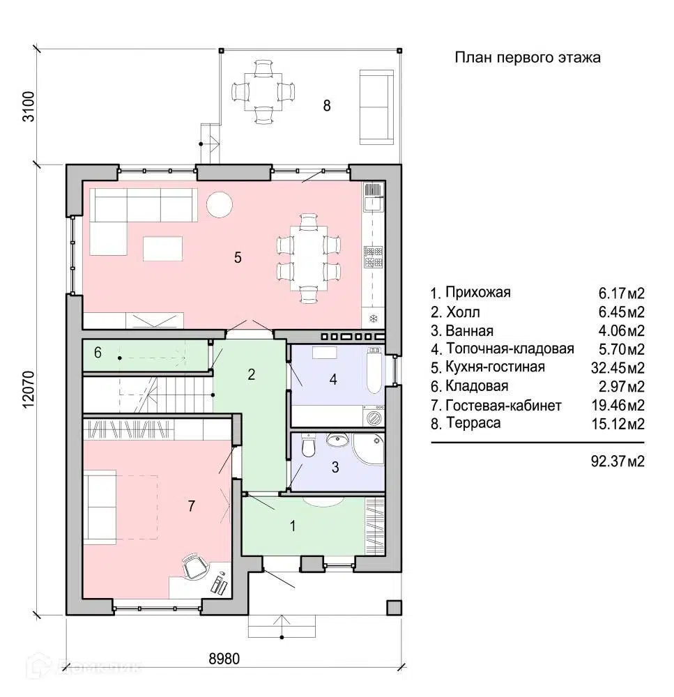 Планировка 1 этаж этажа