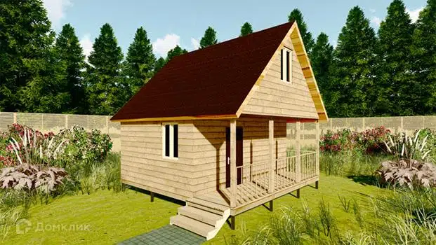 Проект дома «Проект №6» компании Земле-Строй из материала Брус естественной влажности площадью 36м² под ключ за 1355000₽ в Луганске | 2 этажа, 1 спальня, 1 санузел – Домклик