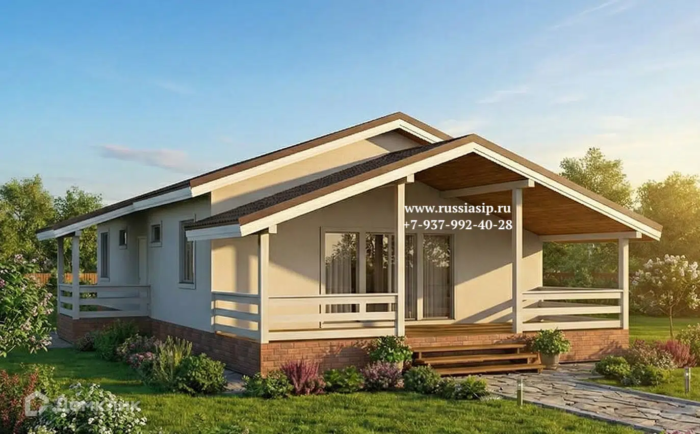 Проект дома «ХУТОР ПАСЕКА» компании Ассоциация СИП из материала SIP-панели площадью 150м² под ключ за 5250000₽ в Донецке | 1 этаж, 3 спальни, 2 санузла – Домклик