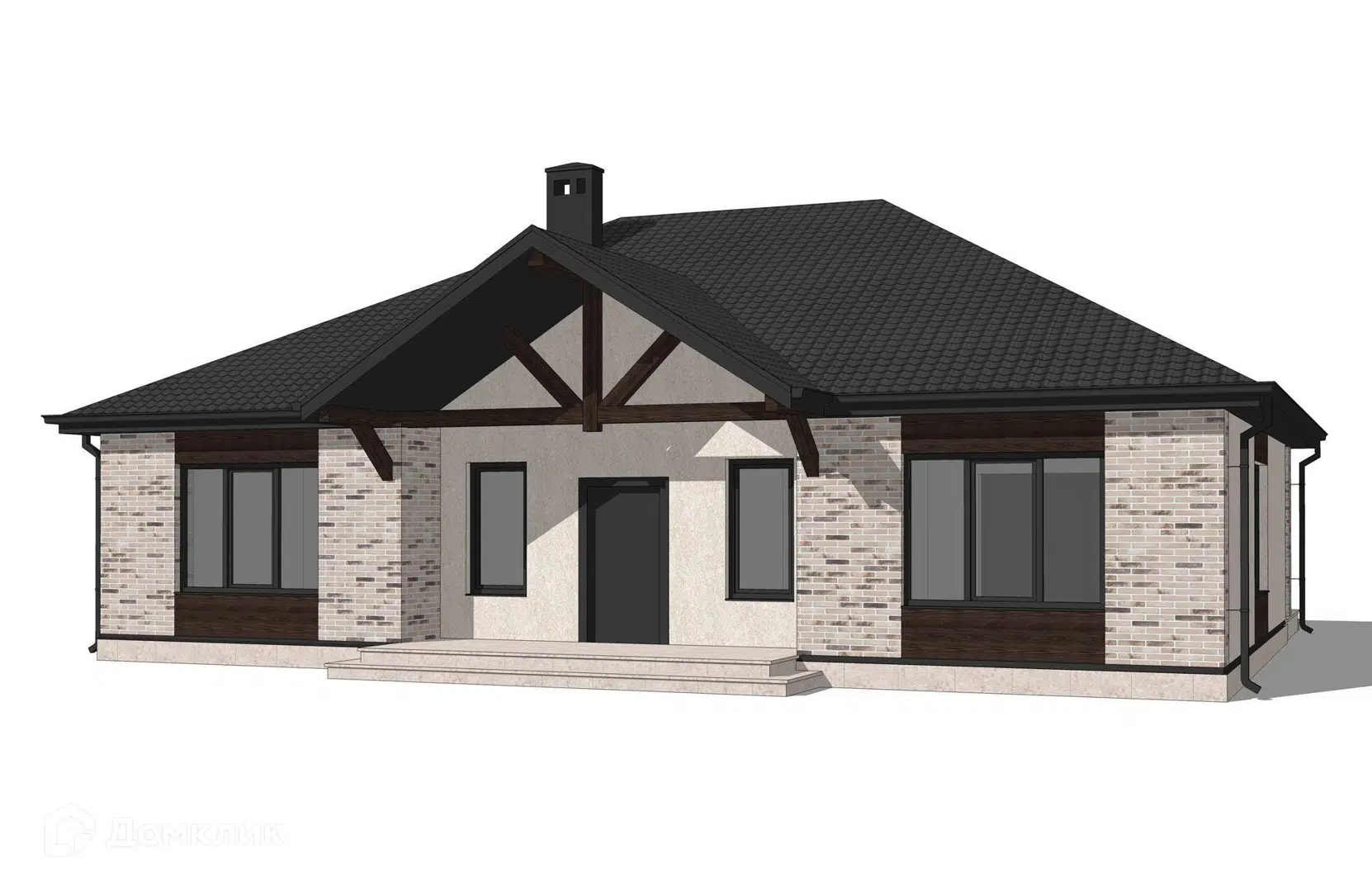 Проект дома «Проект №114-1» компании Новация из материала Керамические блоки площадью 140м² под ключ за 8320000₽ в Донецке | 1 этаж, 3 спальни, 2 санузла – Домклик