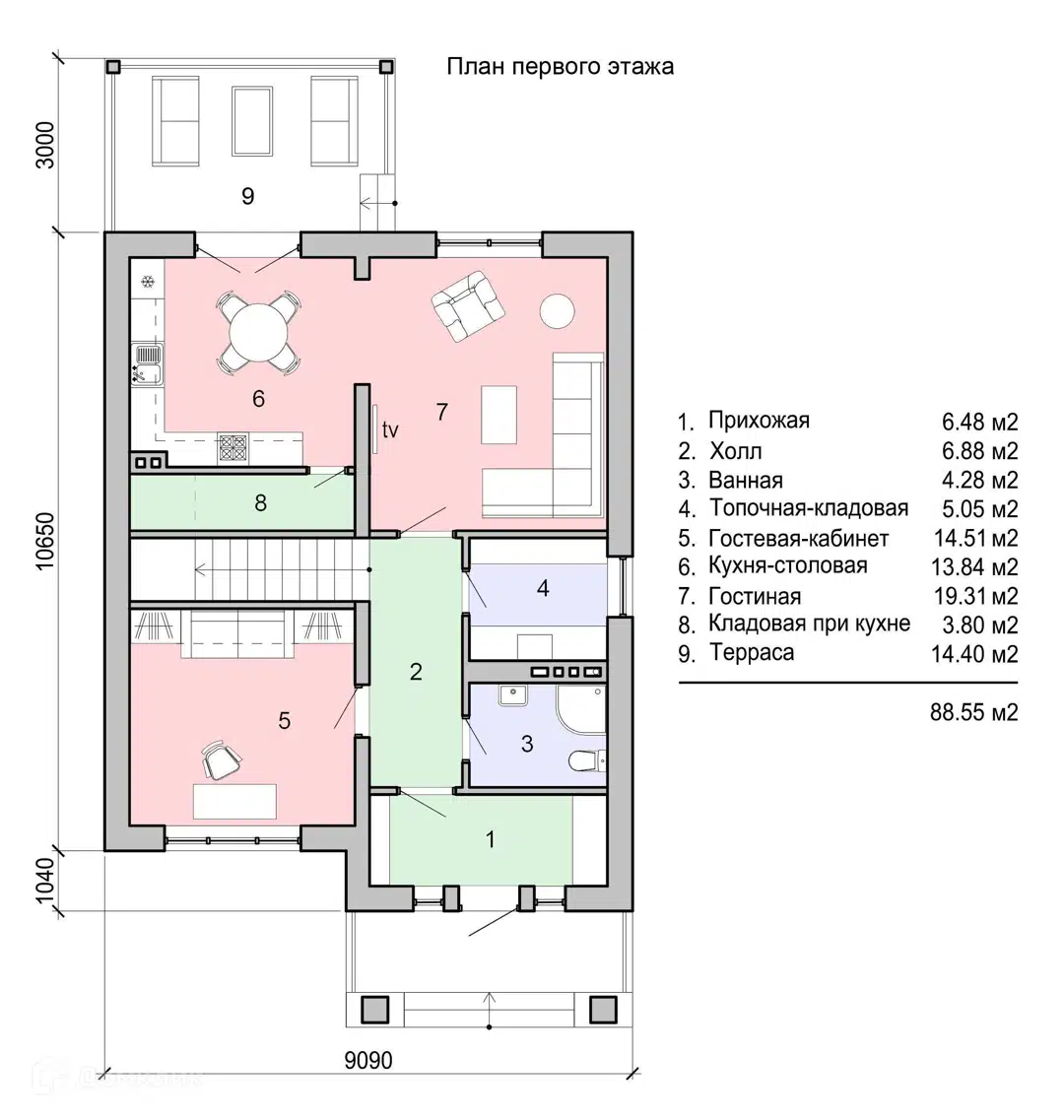 Планировка 1 этаж этажа