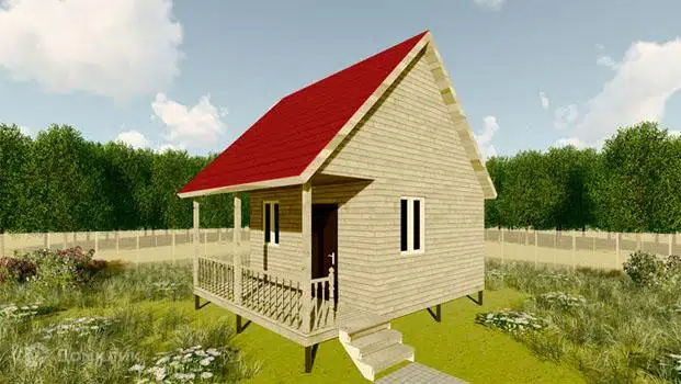 Проект дома «Проект №5» компании Земле-Строй из материала Брус естественной влажности площадью 30м² под ключ за 1285000₽ в Луганске | 2 этажа, 1 спальня, 1 санузел – Домклик