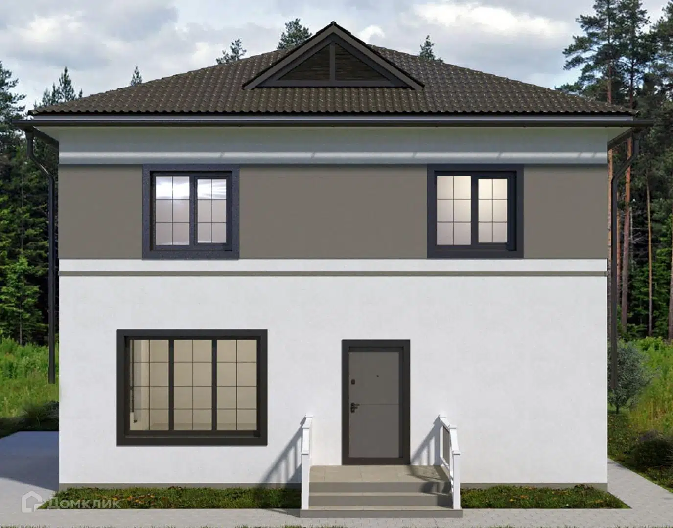 Проект дома «SB-131» компании Саха Билдинг из материала Бетонные блоки площадью 131.72м² под ключ за 7892000₽ в Донецке | 2 этажа, 5 спален, 2 санузла – Домклик