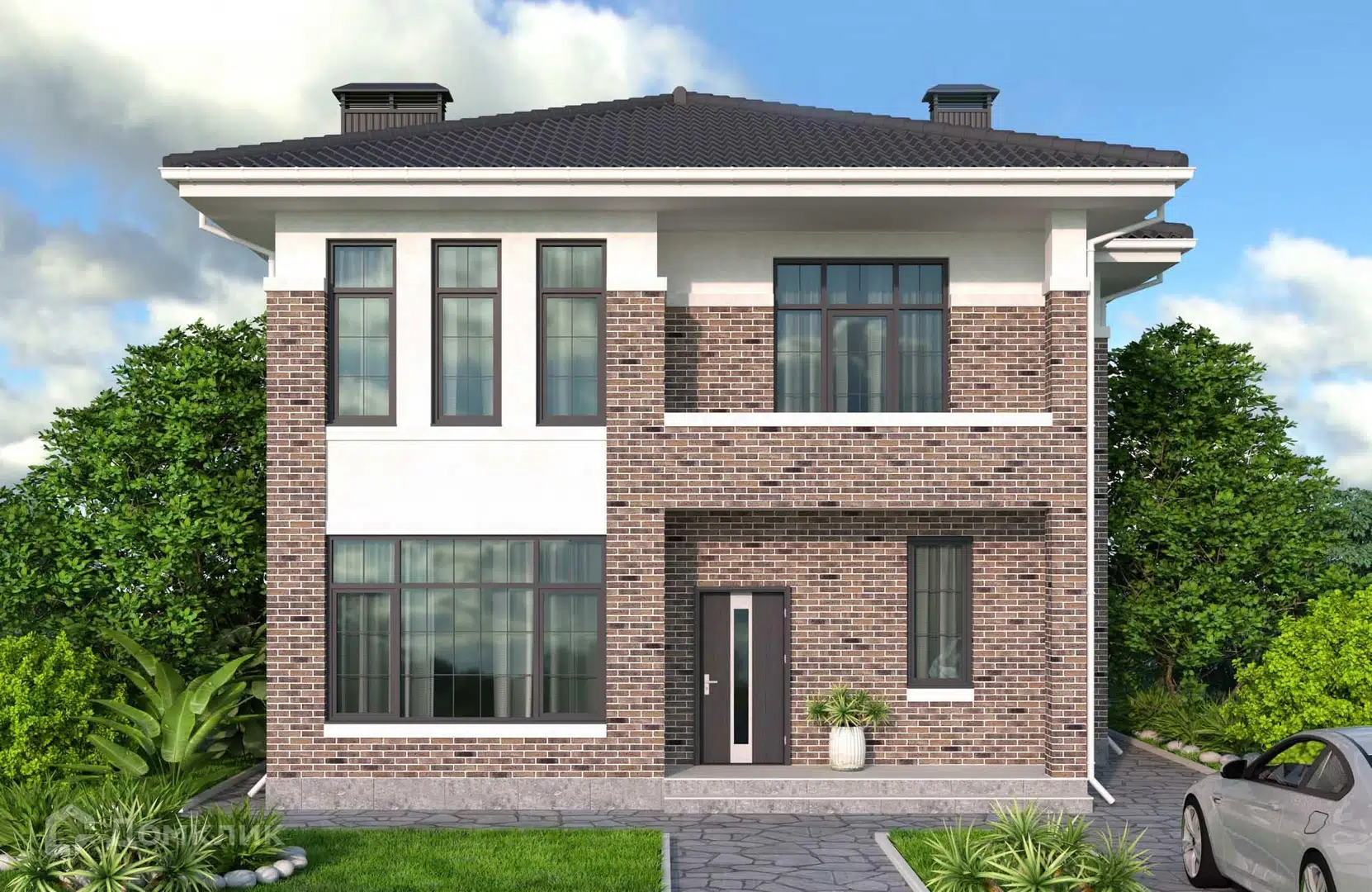 Проект дома «Проект №386» компании Новация из материала Керамические блоки площадью 140м² под ключ за 7700000₽ в Донецке | 2 этажа, 5 спален, 2 санузла – Домклик