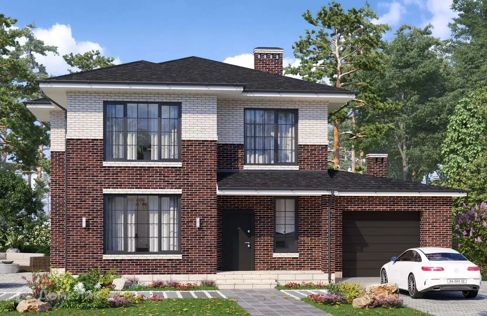 Проект дома «Проект №265» компании Новация из материала Керамические блоки площадью 198м² под ключ за 10899900₽ в Донецке | 2 этажа, 5 спален, 2 санузла – Домклик