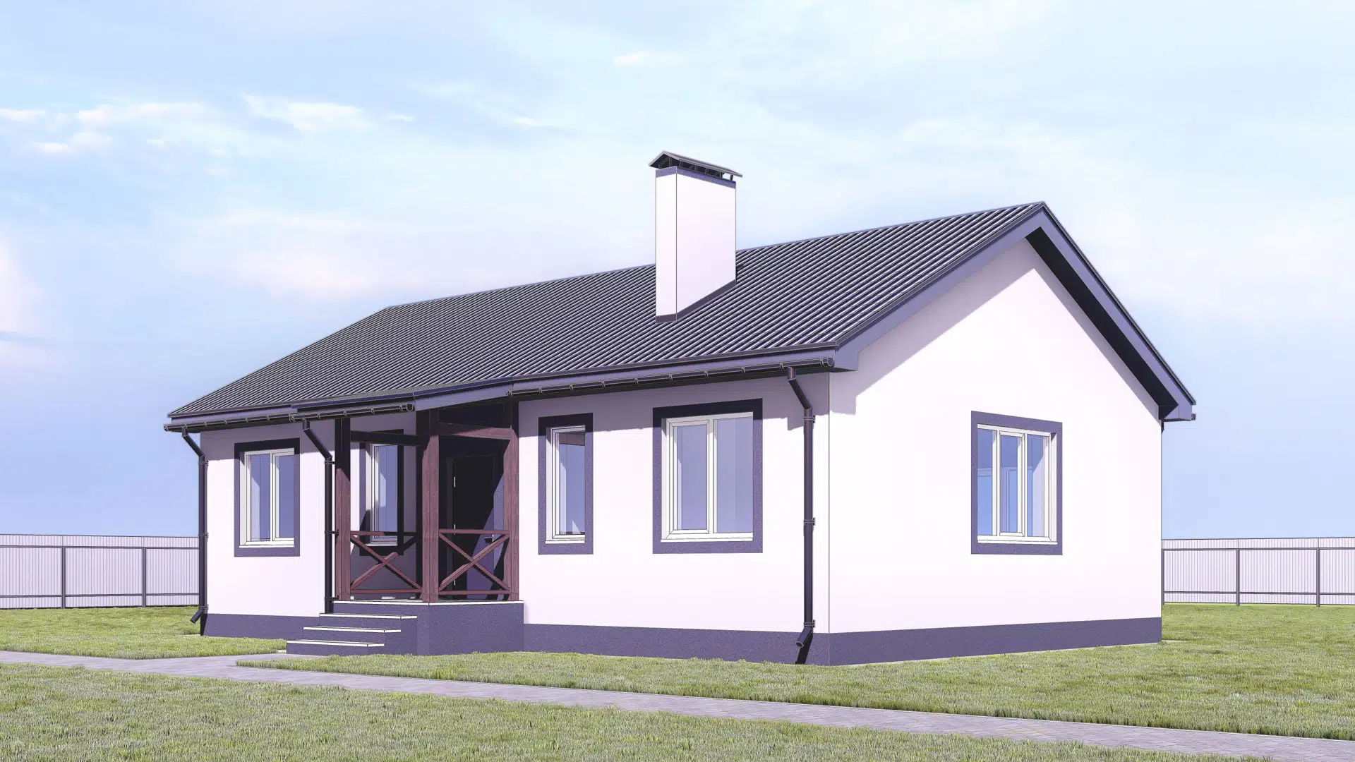 Проект дома «NHD-157» компании NEW HOUSE DEVELOPMENT из материала Газобетонные блоки площадью 104.8м² под ключ за 6512700₽ в Донецке | 1 этаж, 3 спальни, 1 санузел – Домклик