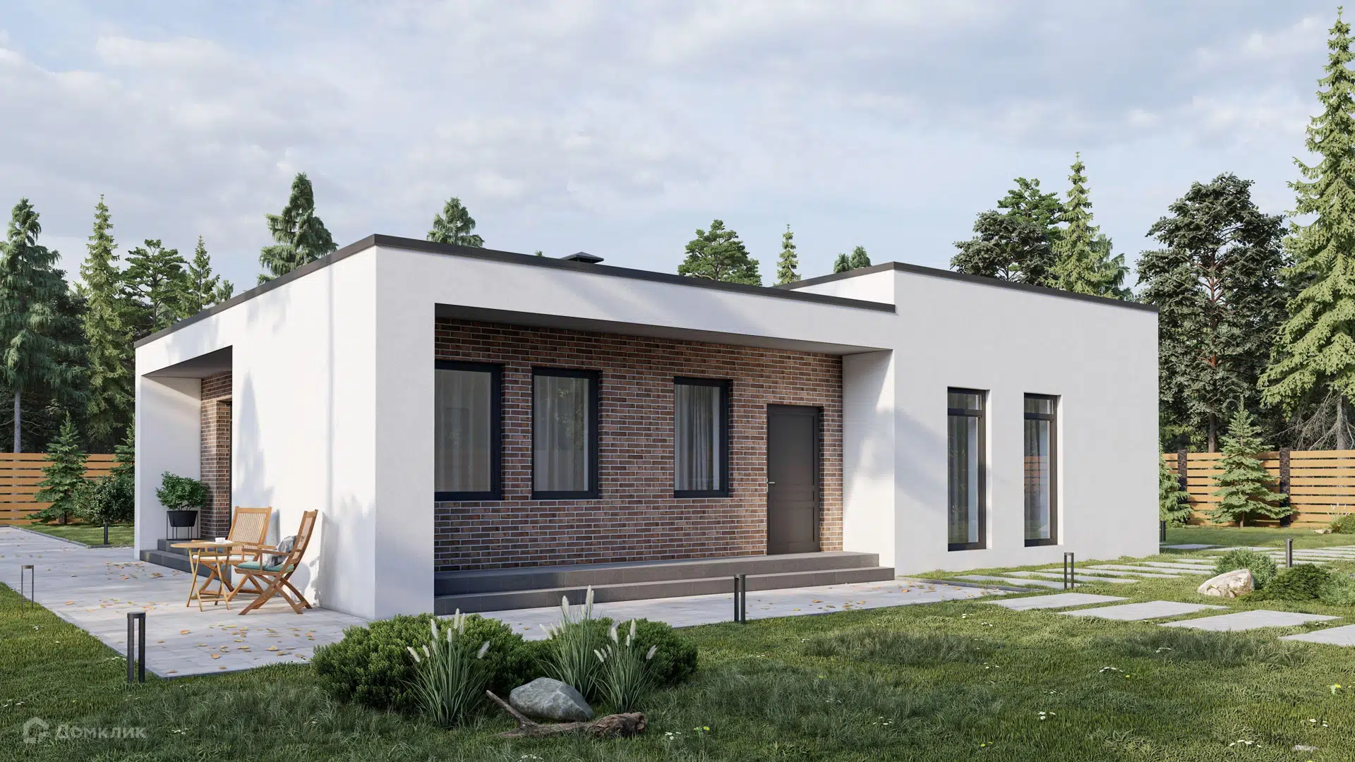 Проект дома «Дом Б049» компании 160 квадратных метров из материала Газобетонные блоки площадью 127.2м² под ключ за 7410000₽ в Луганске | 1 этаж, 3 спальни, 1 санузел – Домклик