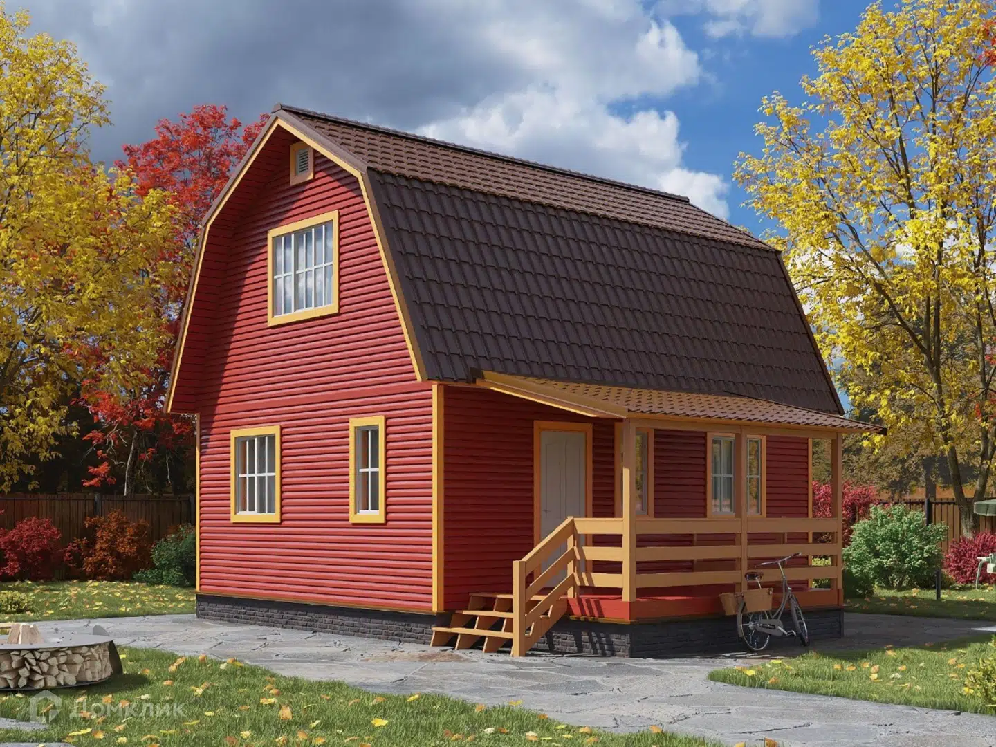 Проект дома «Лидер ЛК 5 КП-200 6х7,52 м Г» компании Теремъ из материала Каркасный дом площадью 80.57м² под ключ за 4185820₽ в Луганске | 2 этажа, 3 спальни, 1 санузел – Домклик